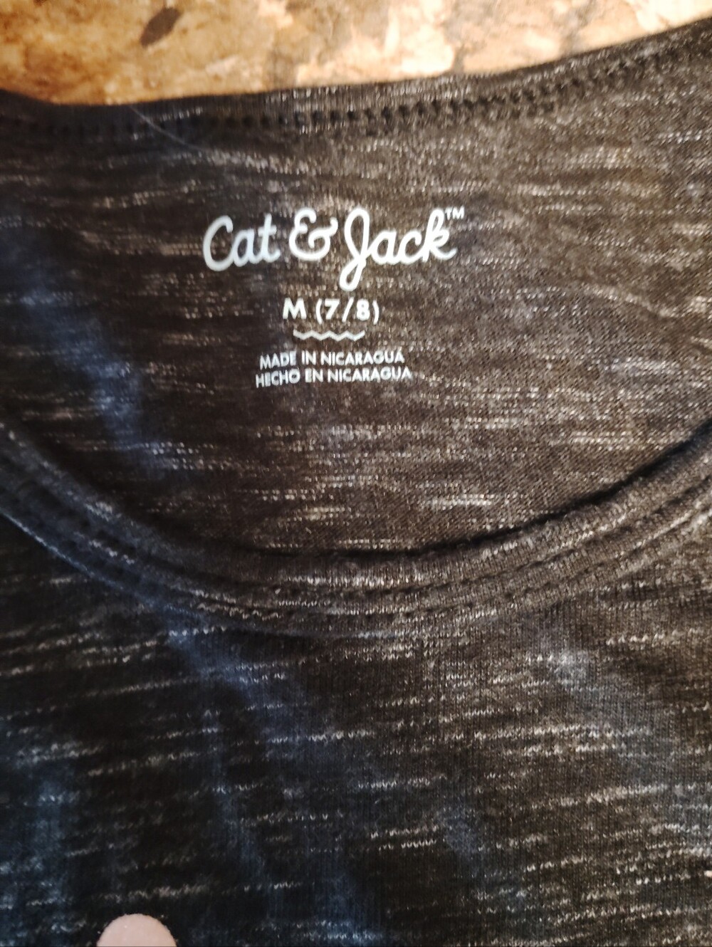 Nwt 7/8 Cat & Jack Black Heather Tank with Pink 'Strong Hearted' Script Nwt - Picture 4 of 5